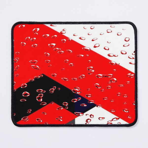 Item preview, Abstract Geometric Red, Black and White in the Rain - Bold Graphic Design with Water Droplet Texture designed and sold by RAYBIL.