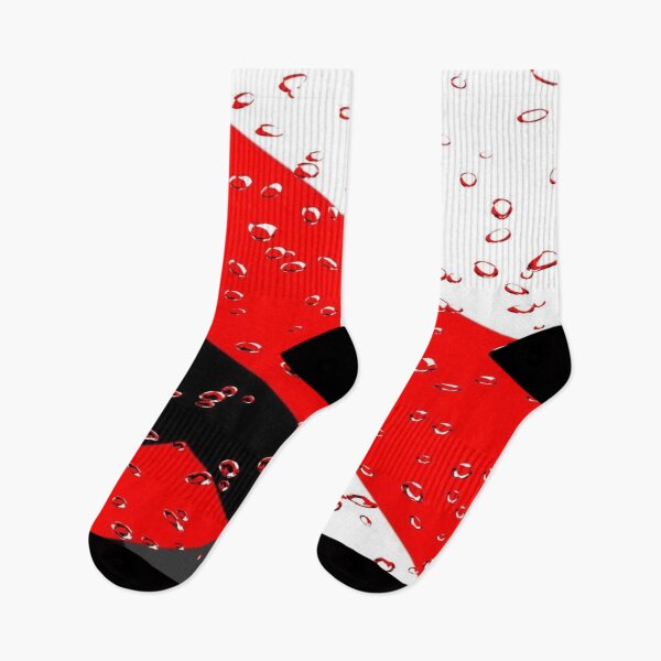 Item preview, Abstract Geometric Red, Black and White in the Rain - Bold Graphic Design with Water Droplet Texture designed and sold by RAYBIL.