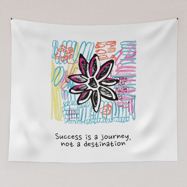 Item preview, Success Is A Journey Abstract Flower Scribble Art Print designed and sold by AVNGR-Design.