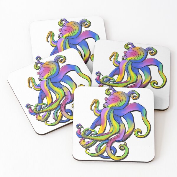 Item preview, Hand-Drawn Rainbow Octopus designed and sold by Emerald Lane Design Studio.