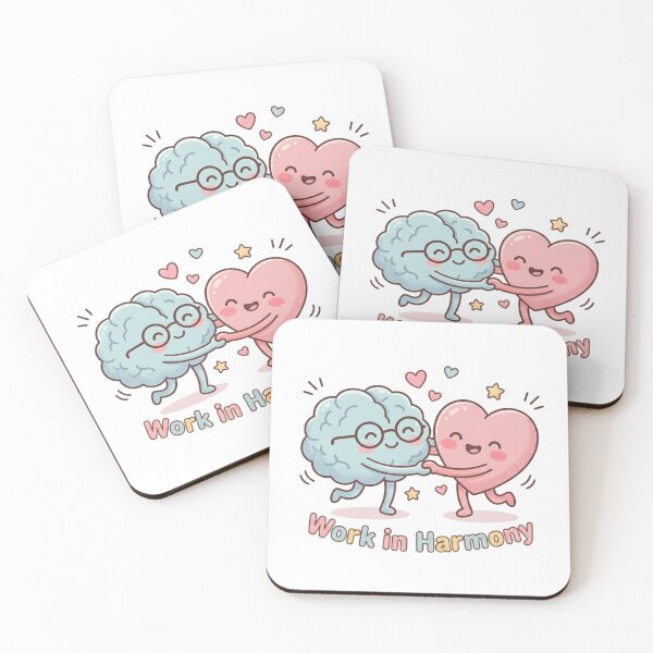 Item preview, Work in Harmony Cute Brain and Heart Medical Nurse Sticker designed and sold by Nurse Craft Studio.