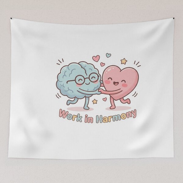 Item preview, Work in Harmony Cute Brain and Heart Medical Nurse Sticker designed and sold by Nurse Craft Studio.