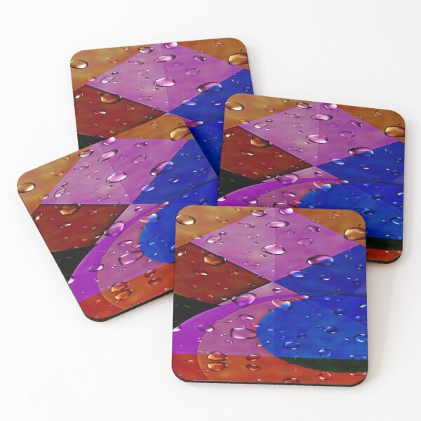 Item preview, The Dance of Colors in the Rain: Colorful Geometric Shapes in the Rain - Abstract Art with Realistic Water Droplets designed and sold by RAYBIL.