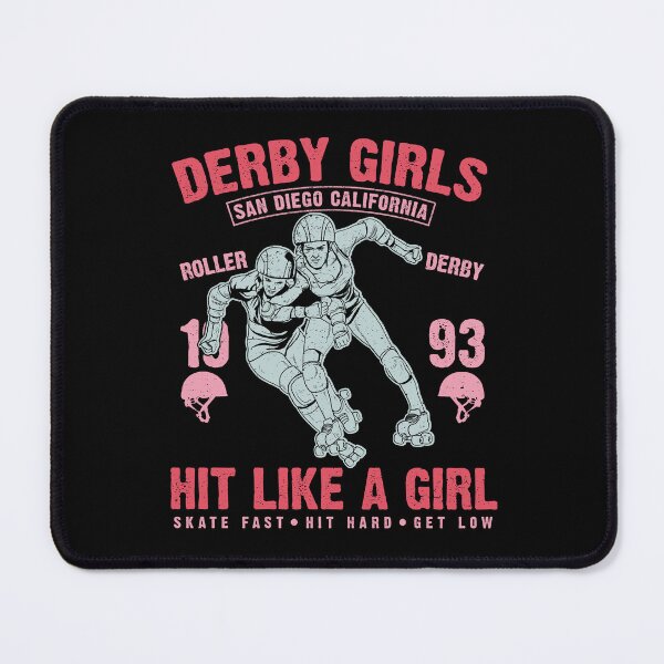 Item preview, Vintage Roller Derby Girls San Diego California – Hit Like a Girl Feminist Skater Design designed and sold by StickerAndLove.