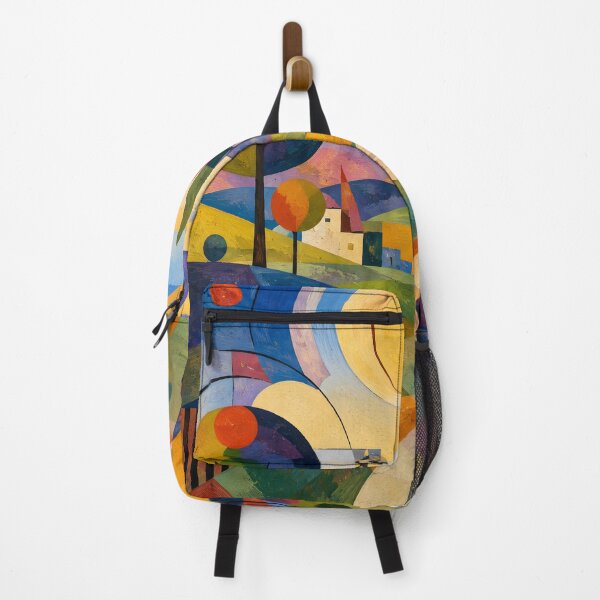 Item preview, Colorful Geometric Tuscany Landscape – Mid Century Italian Countryside designed and sold by GutyzDesignsES.