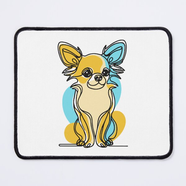 Item preview, Long-Haired Chihuahua Sitting Line Art designed and sold by pixiedustpaint.