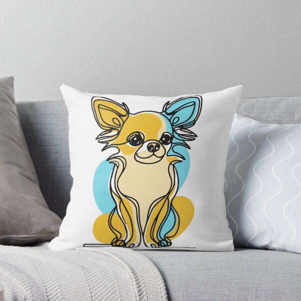 Item preview, Long-Haired Chihuahua Sitting Line Art designed and sold by pixiedustpaint.