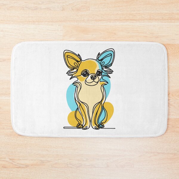 Item preview, Long-Haired Chihuahua Sitting Line Art designed and sold by pixiedustpaint.