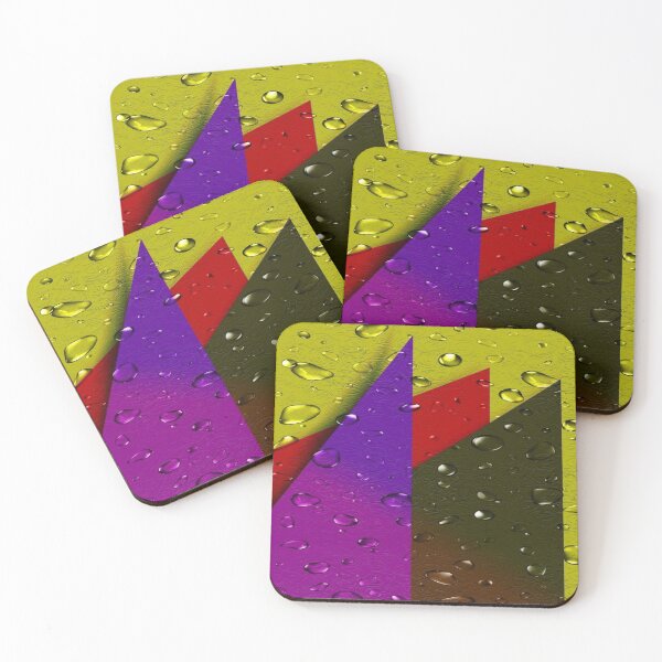Item preview, The Relief of Colors in the Rain: Textured Geometric Shapes in the Rain - Colorful Abstract Art with 3D Water Droplets designed and sold by RAYBIL.