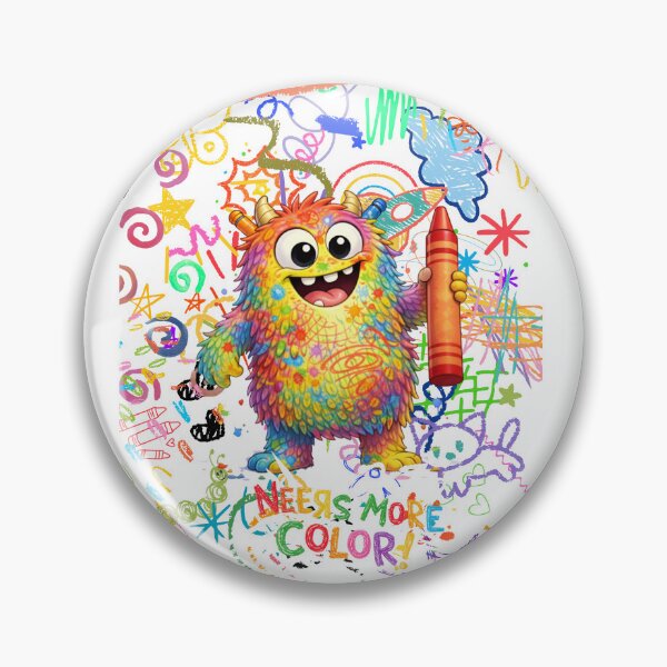 Item preview, Scribbles Needs More Color Funny Rainbow Monster designed and sold by Forest Hollow Art.