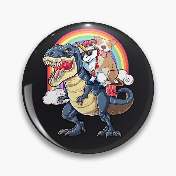 Item preview, Funny Pitbull Riding T-Rex with Unicorn Rainbow Dog Lover Shirt designed and sold by Kaysmith233.