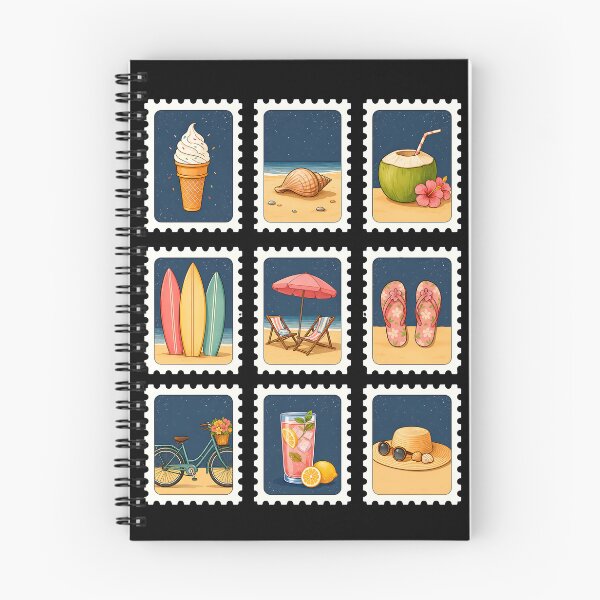 Item preview, Vintage Summer Postage Stamp Beach Icons T-Shirt | Coastal Vacation Mail Art Retro Graphic Gift designed and sold by WearVerse440.