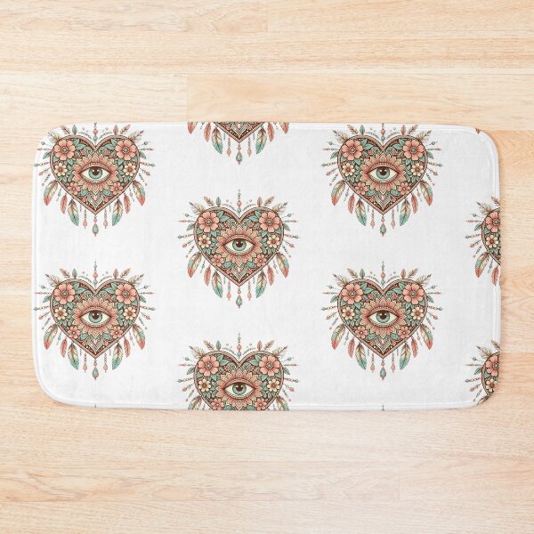 Item preview, Boho Heart with Mystic Eye Floral Mandala designed and sold by MintvexaDesign.