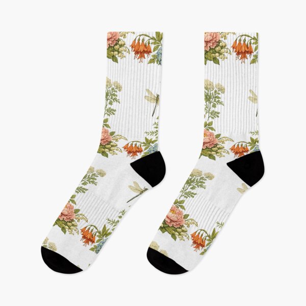 Item preview, Vintage Botanical Wildflower Garden with Butterfly and Dragonfly Illustration designed and sold by SP319.