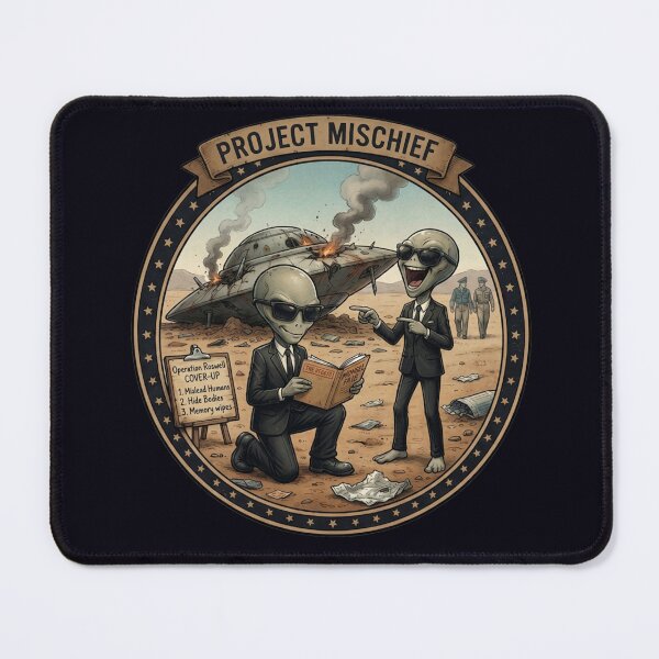 Item preview, Alien Crash at Roswell Aliens Disguised as Men In Black A Funny Cover Up Alien Conspiracy Prank Project Mischief Alien Invasion Gift designed and sold by Que Padre!.