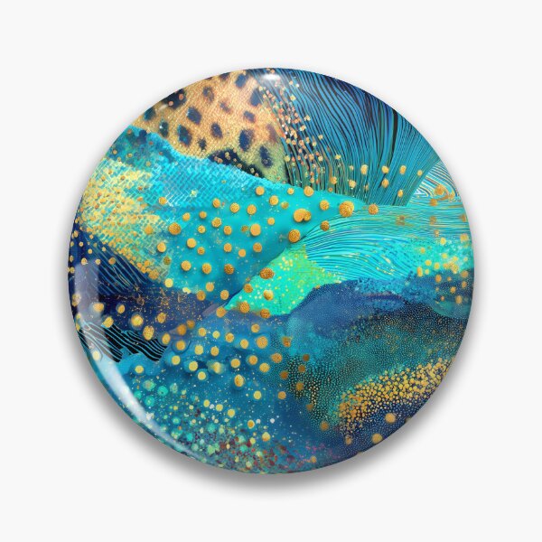 Item preview, Deep Blue, Aqua, And Golden Hues Fantasy Abstract  designed and sold by DEC02.