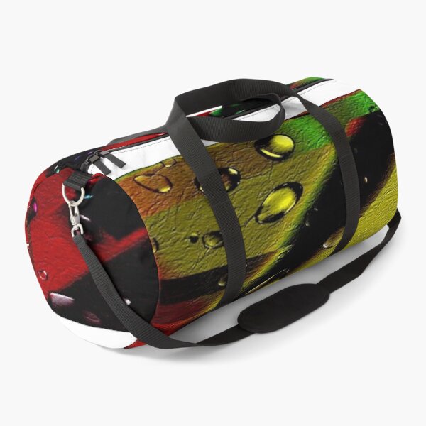 Item preview, The Chromatic Explosion of Wet Leather: Diagonal Rainbow Stripes on Textured Leather in the Rain - Abstract Art with Realistic Water Droplets designed and sold by RAYBIL.