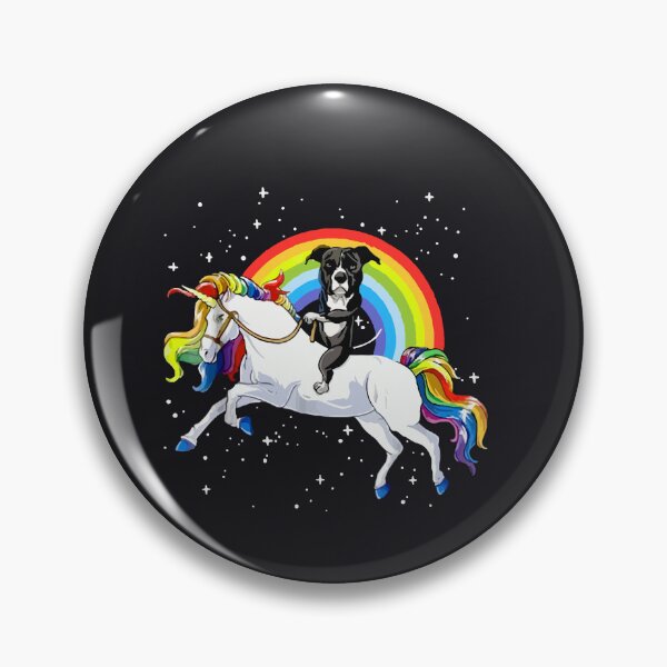 Item preview, Funny Pitbull Riding Unicorn Rainbow Dog Lover Gift designed and sold by Kaysmith233.