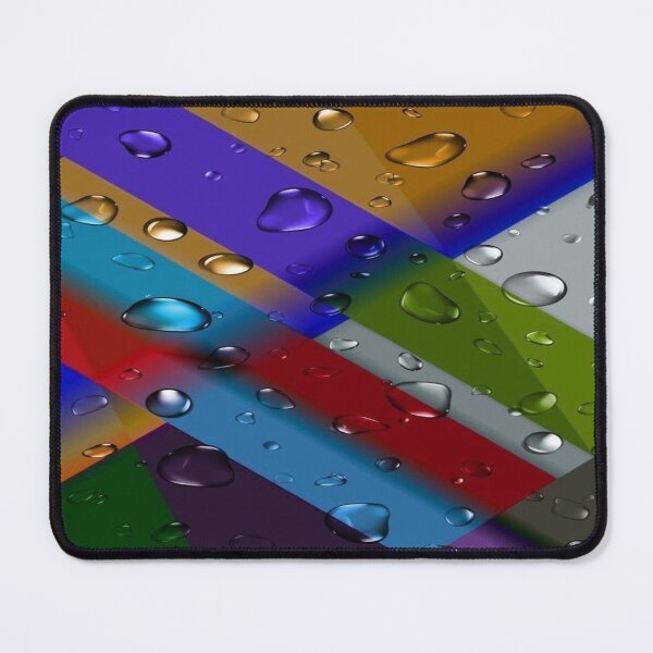 Item preview, Liquid Prism of Infinite Colors: Diagonal Prismatic Bands in the Rain - 3D Abstract Art with Reflective Water Droplets designed and sold by RAYBIL.