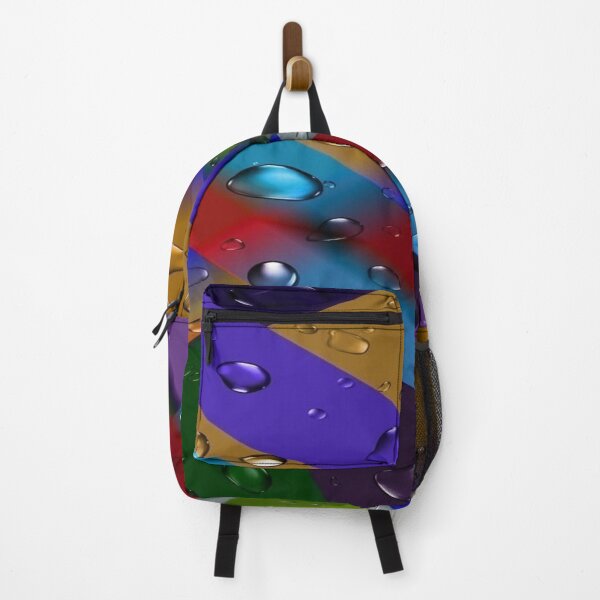 Item preview, Liquid Prism of Infinite Colors: Diagonal Prismatic Bands in the Rain - 3D Abstract Art with Reflective Water Droplets designed and sold by RAYBIL.