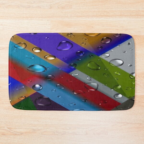 Artikelvorschau, Flüssiges Prisma unendlicher Farben: Diagonale Prismenbänder im Regen – Abstrakte 3D-Kunst mit reflektierenden Wassertropfen entworfen und verkauft von RAYBIL.