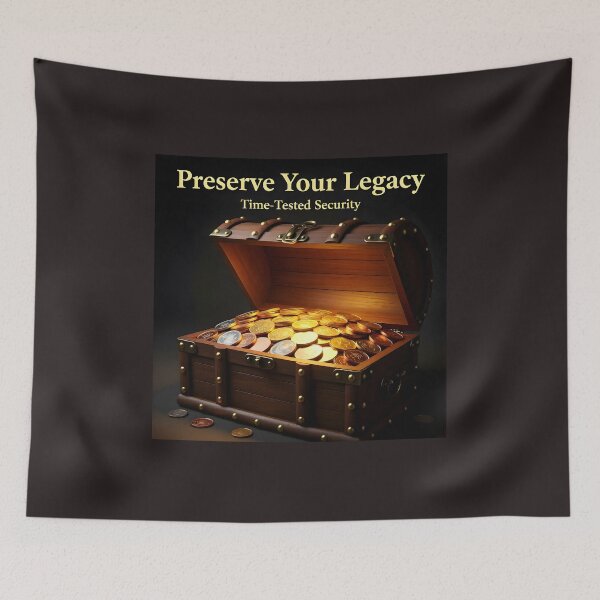 Item preview, Preserve Your Legacy Treasure Chest Poster: Golden Century Numismatic Art Canvas designed and sold by Creative-RE.