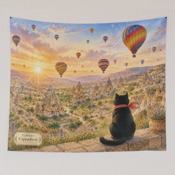 Item preview, Black Cat’s Journey: Cappadocia at Sunset designed and sold by lbl-shop.