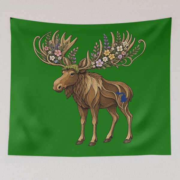 Item preview, Michigan Moose | Northern Wildlife Artwork designed and sold by FreshWaterWares.
