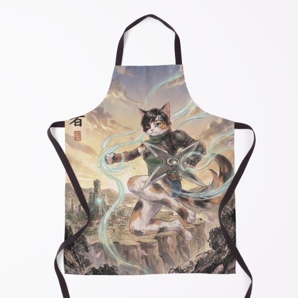 Item preview, Ninja warrior cat and mystical energy watercolor style designed and sold by TheCoolCatsMx.