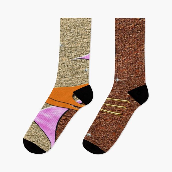 Item preview, The Cosmic Journey of Retro Design: Abstract Retro Shape in Purple & Orange - Vintage Graphic Art with Stars and Granular Texture designed and sold by RAYBIL.