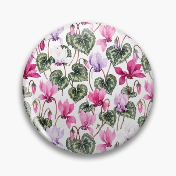 Item preview, Cyclamen Swept Back Watercolor Seamless Botanical Pattern designed and sold by Inkworksbyshery.