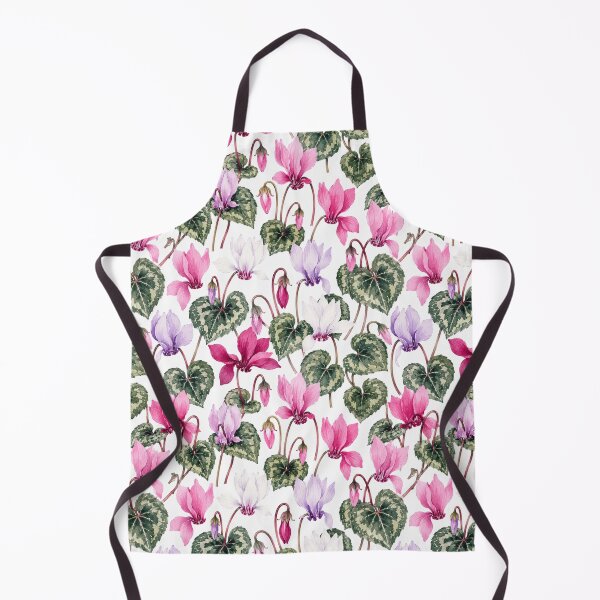 Item preview, Cyclamen Swept Back Watercolor Seamless Botanical Pattern designed and sold by Inkworksbyshery.