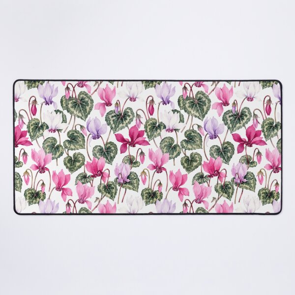Item preview, Cyclamen Swept Back Watercolor Seamless Botanical Pattern designed and sold by Inkworksbyshery.