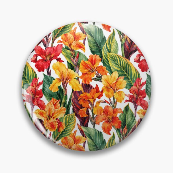 Item preview, Canna Lily Tropical Bold Watercolor Seamless Pattern designed and sold by Inkworksbyshery.