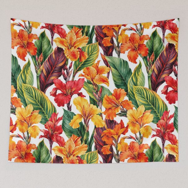 Item preview, Canna Lily Tropical Bold Watercolor Seamless Pattern designed and sold by Inkworksbyshery.