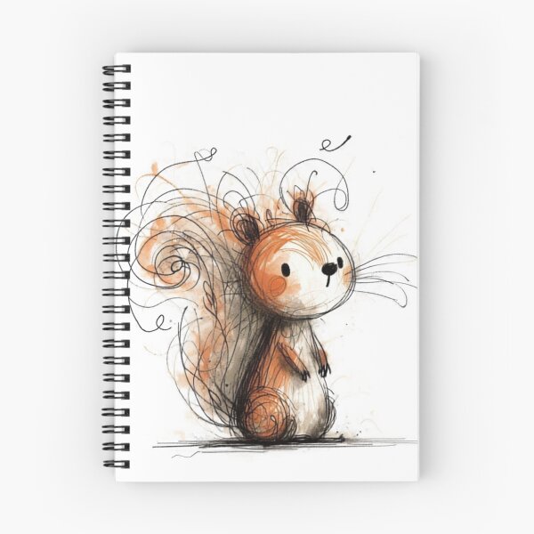 Item preview, Cute Squirrel Illustration - Whimsical Ink & Watercolor Woodland Animal Art designed and sold by AnyGil.