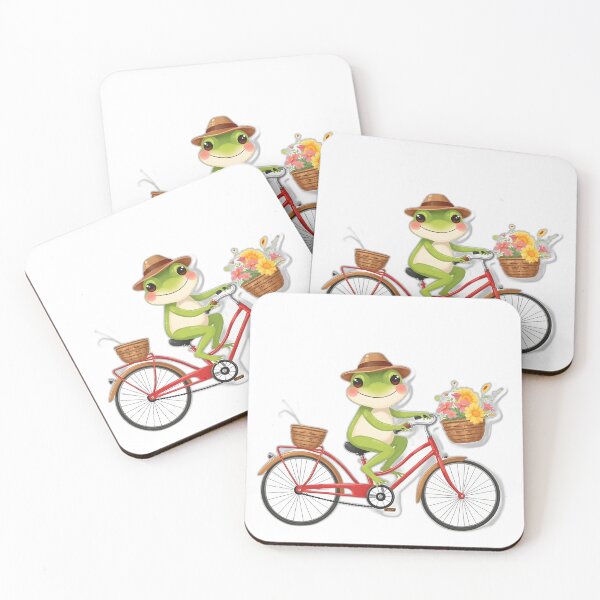 Item preview, Cottagecore Frog on a Bicycle designed and sold by chaturbart.