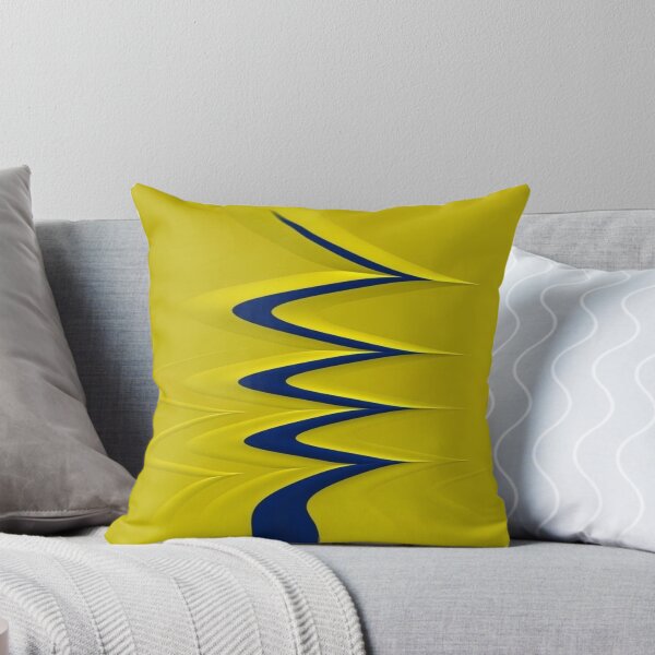 Item preview, The Elegance of Pure Movement: Abstract 3D Wave in Navy Blue on a Yellow Background - Minimalist, Wavy, and Elegant Design designed and sold by RAYBIL.