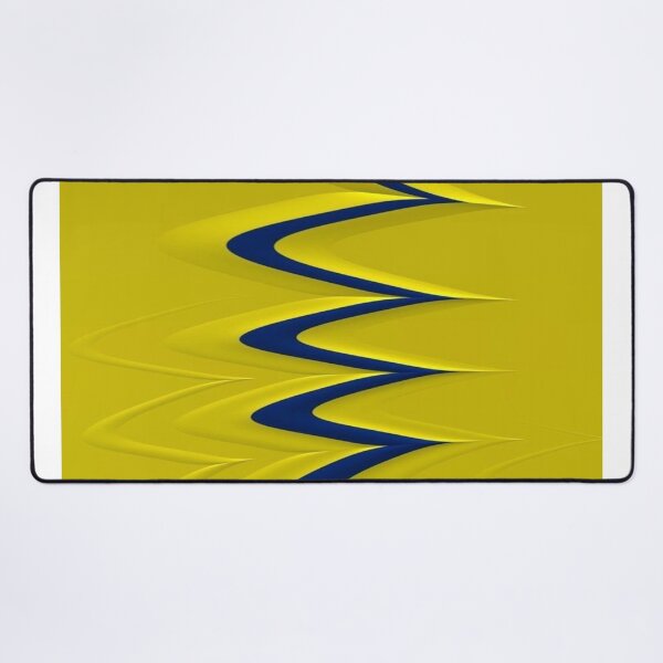Item preview, The Elegance of Pure Movement: Abstract 3D Wave in Navy Blue on a Yellow Background - Minimalist, Wavy, and Elegant Design designed and sold by RAYBIL.