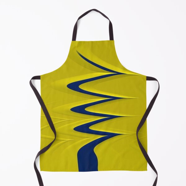 Item preview, The Elegance of Pure Movement: Abstract 3D Wave in Navy Blue on a Yellow Background - Minimalist, Wavy, and Elegant Design designed and sold by RAYBIL.