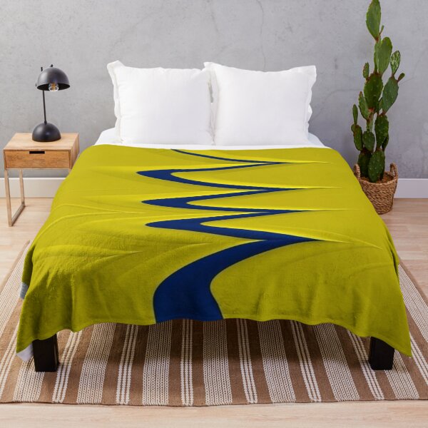 Item preview, The Elegance of Pure Movement: Abstract 3D Wave in Navy Blue on a Yellow Background - Minimalist, Wavy, and Elegant Design designed and sold by RAYBIL.