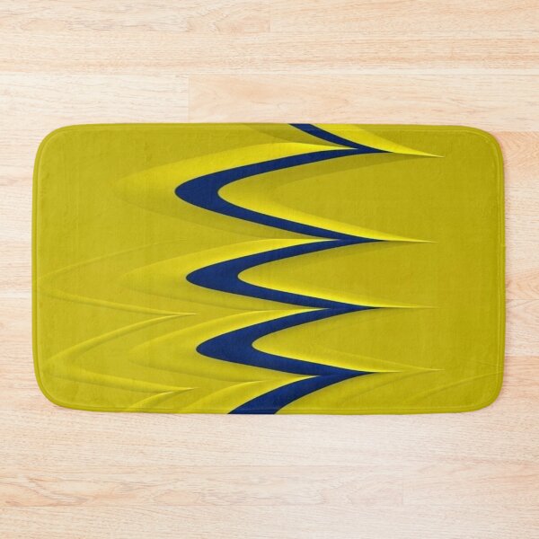 Item preview, The Elegance of Pure Movement: Abstract 3D Wave in Navy Blue on a Yellow Background - Minimalist, Wavy, and Elegant Design designed and sold by RAYBIL.