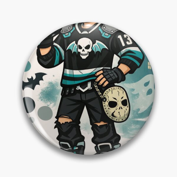Item preview, Slade Chill — Haunted Hockey Hero Retro Halloween Art  designed and sold by Rare Good Girl Designs.