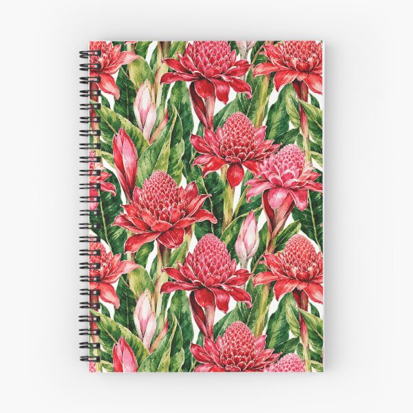 Item preview, Torch Ginger Exotic Red Watercolor Seamless Pattern designed and sold by Inkworksbyshery.