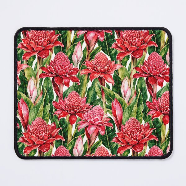 Item preview, Torch Ginger Exotic Red Watercolor Seamless Pattern designed and sold by Inkworksbyshery.