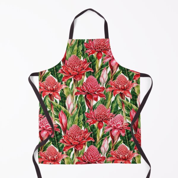 Item preview, Torch Ginger Exotic Red Watercolor Seamless Pattern designed and sold by Inkworksbyshery.