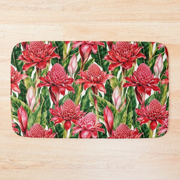 Item preview, Torch Ginger Exotic Red Watercolor Seamless Pattern designed and sold by Inkworksbyshery.