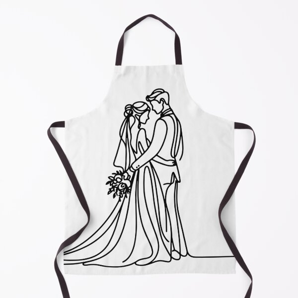 Item preview, Elegant Wedding Couple Bride & Groom Line Art designed and sold by pixiedustpaint.