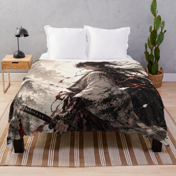 Item preview, Dark Fantasy Japanese Anime Samurai with Red Moon and Dragon designed and sold by Japan-kanji-ya.