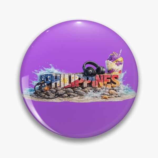 Aperçu de l'œuvre Design de plage des Philippines avec casque Halo-Halo créée et vendue par FlipFlopTeesCo.
